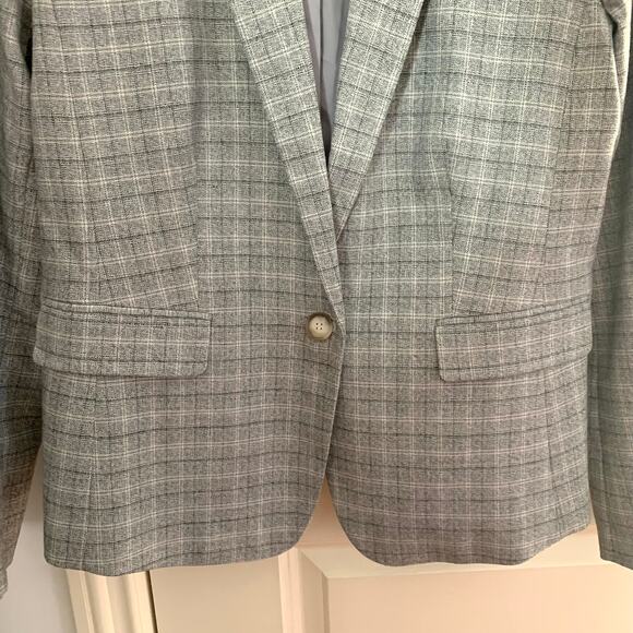 Ann Taylor One Button Blazer Suit Jacket in Glen Plaid - Picture 4 of 7